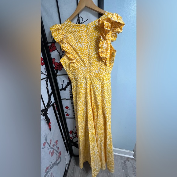NWT Sika x Anthropologie size 8 marigold yellow dot maxi dress with pockets - Picture 10 of 10